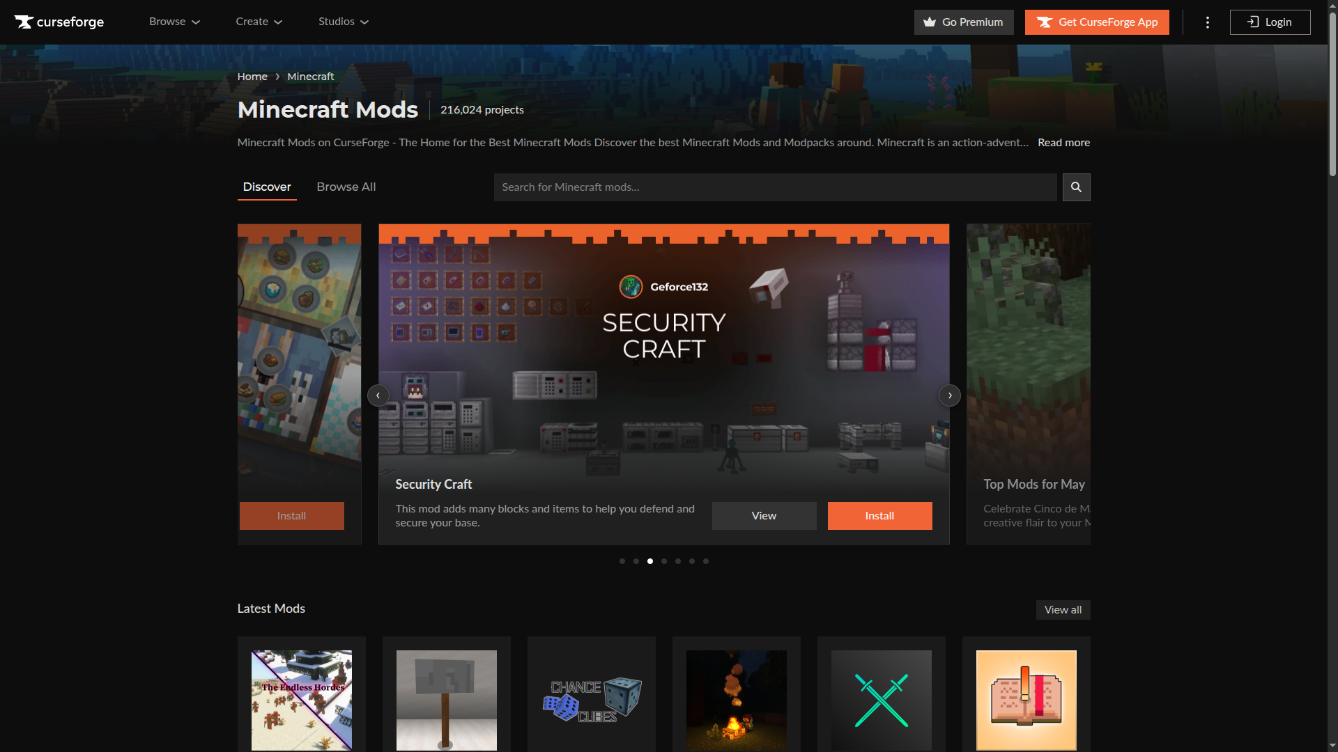 The CurseForge page for Minecraft is a great place to start searching